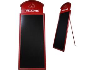 Πίνακας-σταντ μενού εστιατορίου "welcome" κόκκινος 116x42x3cm