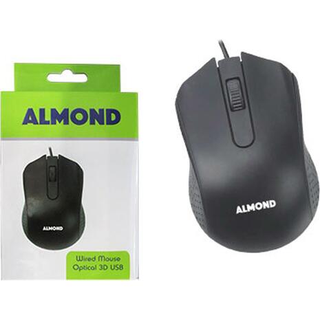 Ενσύρματο Ποντίκι Almond USB Black (43.37661)