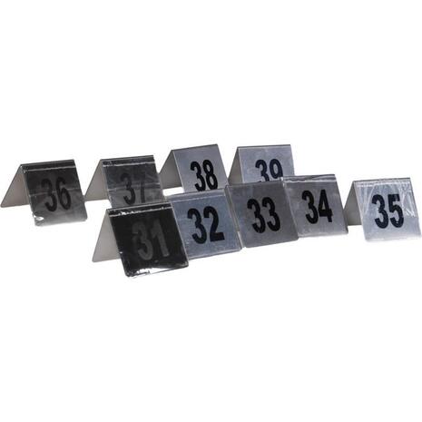 Αριθμοί τραπεζιού inox τύπου Λ 7x7,5 cm σετ 31-39