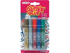 Κόλλες υγρές GLITTER LEEHO 5x10.5ml (συκευασία 5 τεμαχίων)