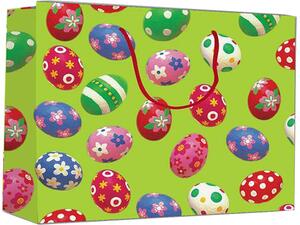 Χάρτινη σακούλα δώρου "Πασχαλινά Αυγά" 13x10x5cm (Διάφορα χρώματα)