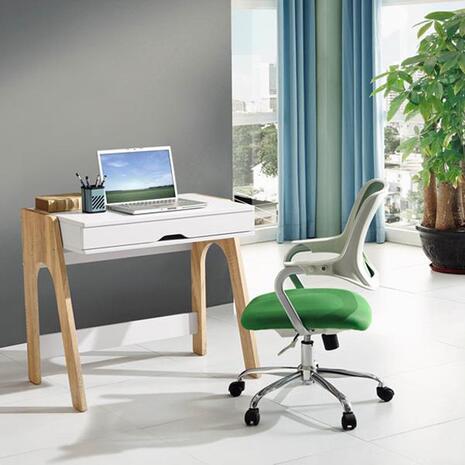 Γραφείο Home Office καφέ - λευκό με ένα συρτάρι 75x85x55cm (Καφέ)