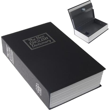 Χρηματοκιβώτιο-λεξικό μαύρο με κλειδαριά 24x15.5x5x5 cm