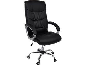 BF6400 Πολυθρόνα Διευθυντή Μέταλλο Χρώμιο, PU Μαύρο (ΕΟ282,1) (Μαύρο)