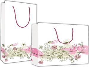 Χάρτινη σακούλα δώρου 40x46x14cm "Σύνθεση Floral" (1 τεμάχιο) (Διάφορα χρώματα)