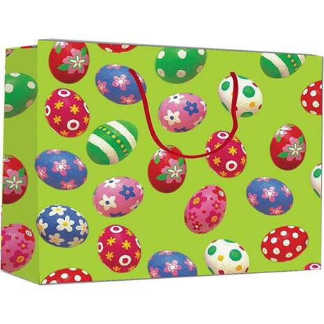 Χάρτινη σακούλα δώρου "Πασχαλινά Αυγά" 40x46x14cm (Διάφορα χρώματα)