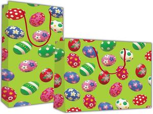Χάρτινη σακούλα δώρου "Πασχαλινά Αυγά" 41x24,5x9cm (Διάφορα χρώματα)