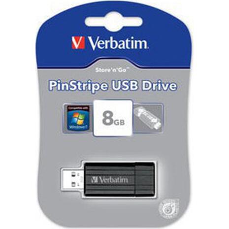 Verbatim usb drive 8GB  pinstripe black