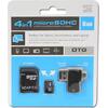 Platinet 8GB 4 in 1 microSDHC + usb & micro usb otg card reader + sd adapter PMMSD8CR4