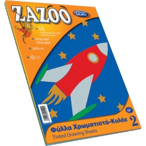 Μπλοκ Κολάζ (Κανσόν) ZAZOO Skag Χρωματιστό 25x35 Νο2