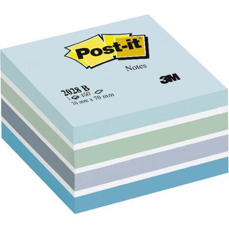 Αυτοκόλλητα χαρτάκια σημειώσεων 3M POST-IT 75x75mm μπλε αποχρώσεις 450 φύλλα (2028B) (Διάφορα χρώματα)