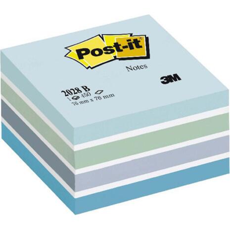 Αυτοκόλλητα χαρτάκια σημειώσεων 3M POST-IT 75x75mm μπλε αποχρώσεις 450 φύλλα (2028B)