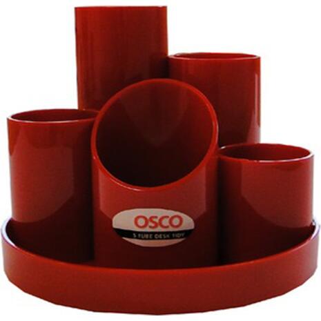 Μολυβοθήκη πλαστική OSCO 5 θέσεων κόκκινη Ν0539
