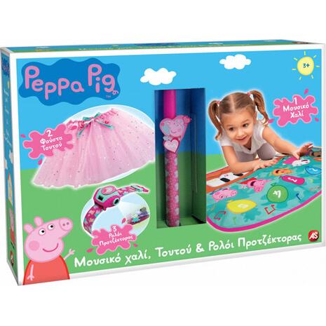 Λαμπάδα Peppa Pig με μουσικό χαλί, ρολόι προτζέκτορα και φούστα τουτού