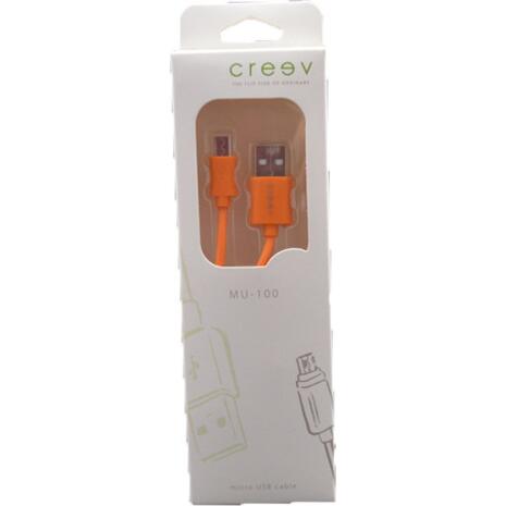 Kαλώδιο CREEV CABLE MU-100 ORANGE micro USB-USB 0.9M OD:3.5