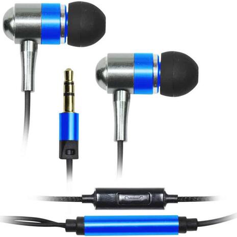 Ακουστικά με μικρόφωνο VAKOSS  Μεταλλικό μπλέ
