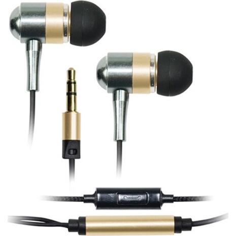 Ακουστικό SK-225EG μεταλλικό χρυσό με μικρόφωνο Vakoss