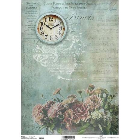 Ριζόχαρτο Decoupage 21x29,7cm Flower With Clock