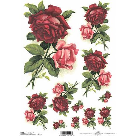 Ριζόχαρτο Decoupage 21x29,7cm Roses in burgundy