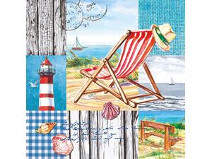 Χαρτοπετσέτα Decoupage  33x33cm Ambiente Beach Chair
