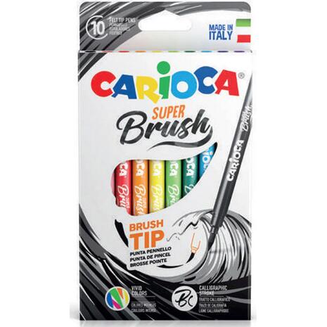 Μαρκαδόροι ζωγραφικής CARIOCA Super Brush (σετ 10 τεμαχίων)