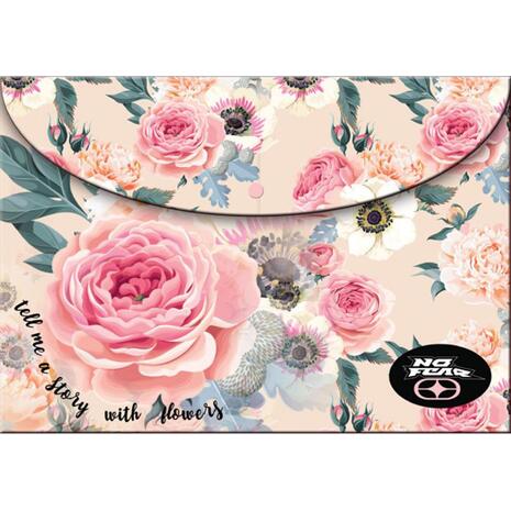 Φάκελος με κουμπί Back Me Up No Fear Pink Floral (347-60580) (Διάφορα χρώματα)