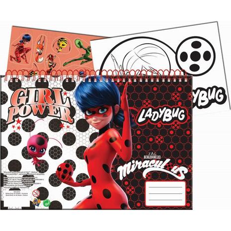 Μπλοκ Ζωγραφικής GIM Α4 40 φύλλων Girl Miraculous Ladybug +Stickers (346-02416)