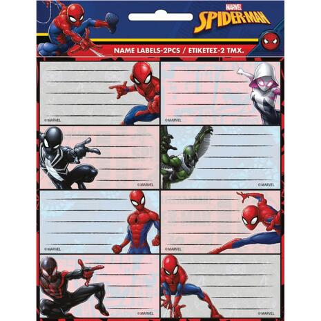 Σχολικές ετικέτες GIM Spiderman (συσκευασία 16 ετικετών) (777-51546)
