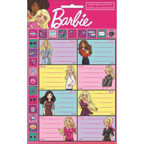 Σχολικές ετικέτες GIM Barbie Glitter (συσκευασία 8 τεμαχίων) (779-10549)