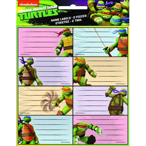Σχολικές ετικέτες GIM Ninja Turtles (συσκευασία 16 ετικετών) (774-02646)