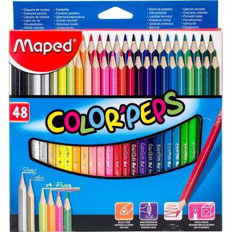 Ξυλομπογιές MAPED Color' Peps πακέτο 48 τεμαχίων
