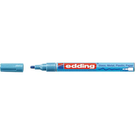 Μαρκαδόρος ανεξίτηλος EDDING 751 1-2mm γαλάζιος μεταλλικός