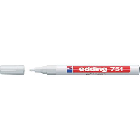 Μαρκαδόρος ανεξίτηλος EDDING 751 1-2mm λευκός