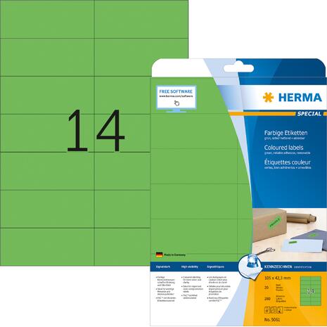 Ετικέτες HERMA  αυτοκόλλητες 105x42.3cm πράσινες Νο5061 (Πράσινο)