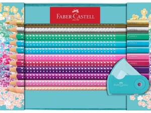 Κασετίνα μεταλλική με ξυλομπογιές FABER CASTELL Sparkl 20 τεμαχίων