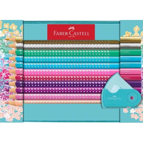 Κασετίνα μεταλλική με ξυλομπογιές FABER CASTELL Sparkl 20 τεμαχίων
