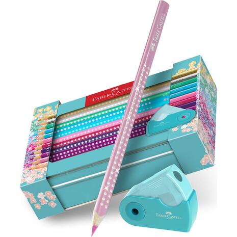 Κασετίνα μεταλλική με ξυλομπογιές FABER CASTELL Sparkl 20 τεμαχίων
