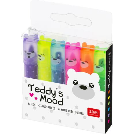 Μαρκαδοράκια Mini Legami Teddy's Mood (Συσκευασία 6 τεμαχίων)