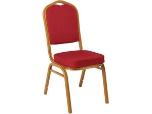 Καρέκλα Hilton μεταλλική gold/ ύφασμα κόκκινο [Ε-00010439] ΕΜ513 (1 τεμάχιο) (Κόκκινο)