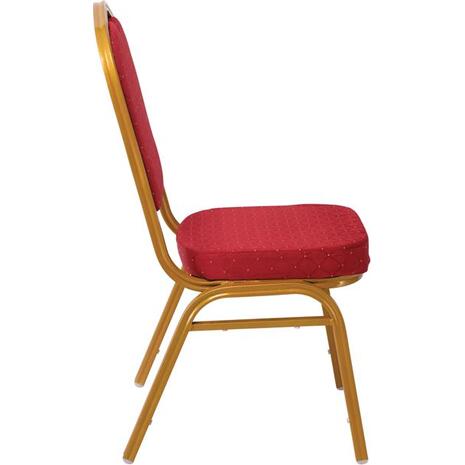 HILTON Καρέκλα Μέταλλο Βαφή Gold, Ύφασμα Κόκκινο (ΕΜ513) (Κόκκινο)