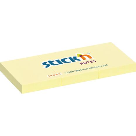 Αυτοκόλλητα χαρτάκια σημειώσεων STICK'N 38x50mm κίτρινα (Κίτρινο)