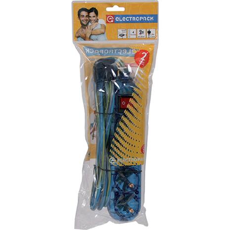 Πολύμπριζο 4 θέσεων με διακόπτη Electropack 1.5Μ 3x1.5mm2  σε διάφορα χρώματα