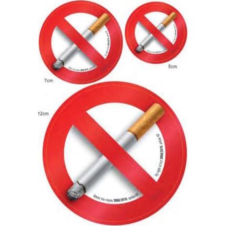 Πινακίδα "No smoking" (1x12cm,1x7cm, 1x5cm) αυτοκόλλητο