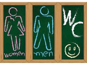 Πινακίδα PVC WC/MEN/WOMEN (3x7x14cm) αυτοκόλλητο