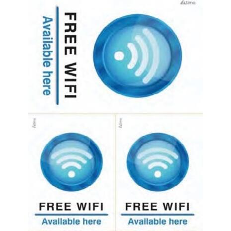 Πινακίδα PVC "Free Wi-Fi" αυτοκόλλητο