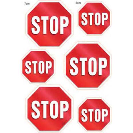 Πινακίδα "STOP" (6x5-7cm) αυτοκόλλητο