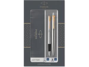 Σετ κασετίνα δώρου Parker Πένα & Στυλό Jotter Core Stainless Steel GT (FP+BP)