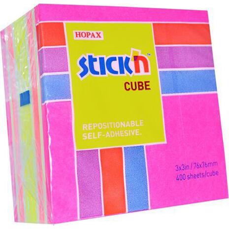 Αυτοκόλλητα χαρτάκια σημειώσεων STICK'N 76x76cm ροζ νεον παστελ 400 φύλλα  (Διάφορα χρώματα)