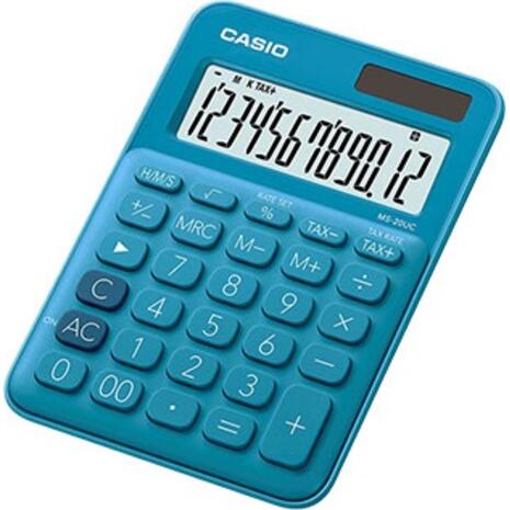 Αριθμομηχανή CASIO MS - 20UC-BU 12 ψηφίων 10.3x14.5cm μπλε