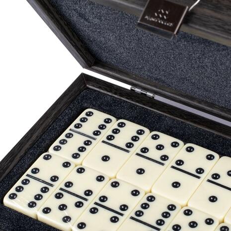 Domino Set in Black wooden replica case DXL10 Manopoulos